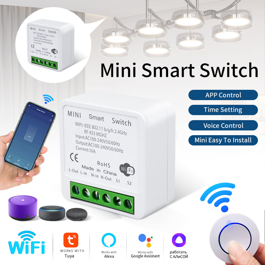 Smart Relay Tuya - RF433Mhz 16A/20A Tuya WiFi Smart Switch
