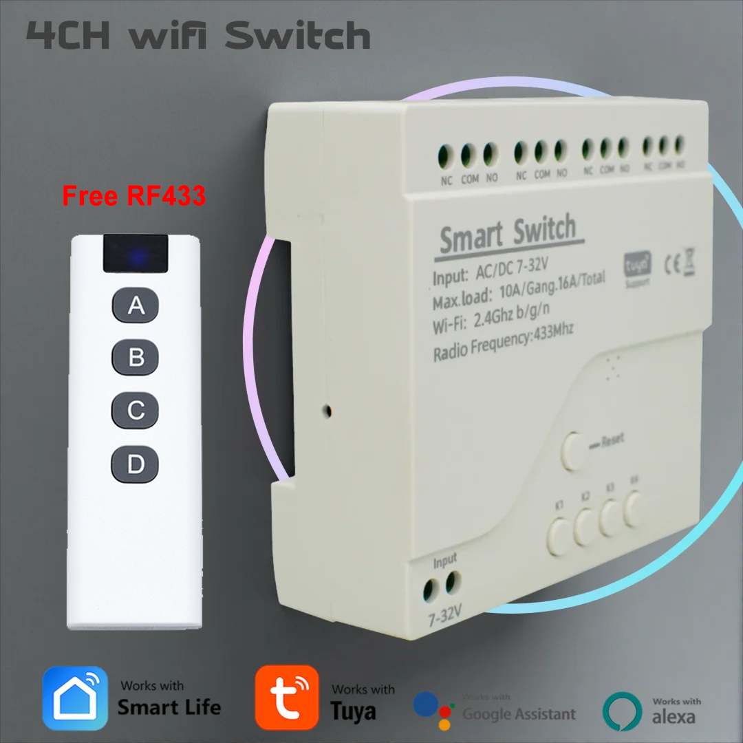 4 Channel Wifi Circuit Breaker - Tuya 4 Channel recension och pris