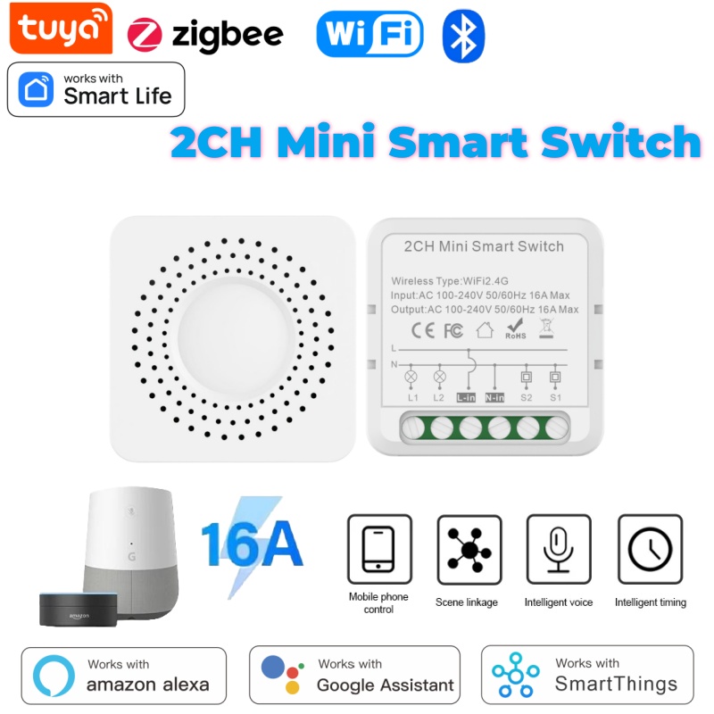 Tuya Mini Smart Switch WiFi 1- - Smart Relay Tuya recension och pris
